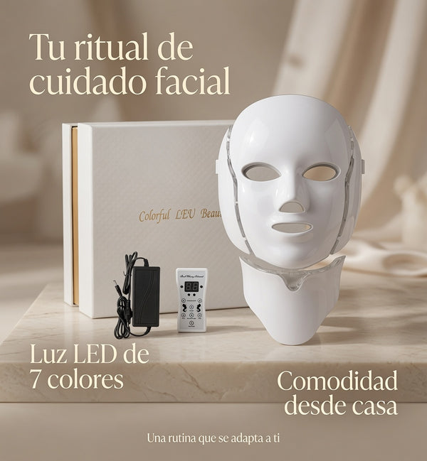 Máscara LED facial AUREN Lumina de 7 colores para firmeza y luminosidad